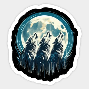 Wolf howling Sticker